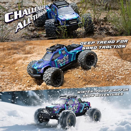 1:14 Brushless RC Trucks for Adults,Max 50mph Electric Off-Road Monster Truck,High Speed 4X4 Remote Control Car with 25W Fast Charger,Waterproof RC Truck with 3S Lipo