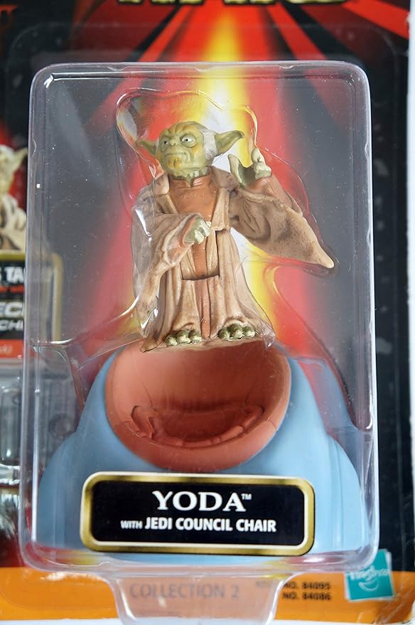 Star Wars, Episode I Action Figure, Yoda with Council Chair [Error Missing Episode I on Card], 3.75 Inches