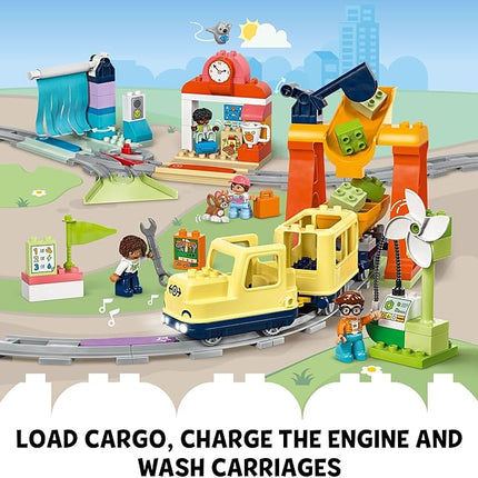 LEGO DUPLO Town Big Interactive Community Train Set - Learning Toddler Train Toy Playset for Boys and Girls, Ages 3+ - Gift Idea for Birthdays and Holidays - 10428