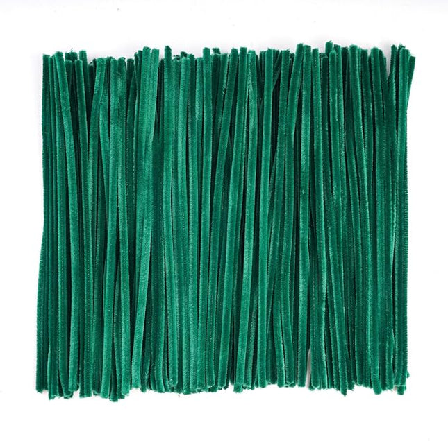 Caydo 200 Pieces Dark Green Pipe Cleaners Craft Flexible Chenille Stems for Kids Art Craft Projects and Home Decoration, 12 Inch x 6 mm