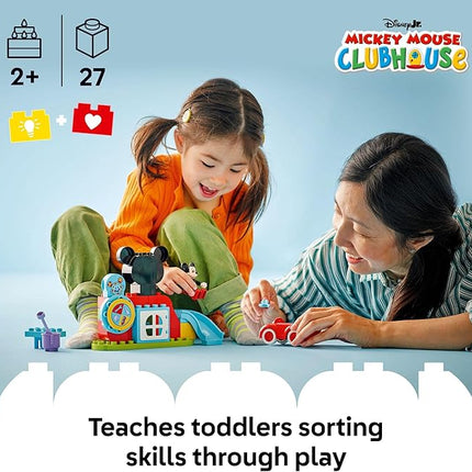 LEGO DUPLO Disney Mickey Mouse Clubhouse & Car Building Kit - Color Sorting Sensory Toy with Spinning Wheel - Toy for Toddlers, Girls, and Boys, Ages 2+ - Birthday Gift for Preschoolers - 10454