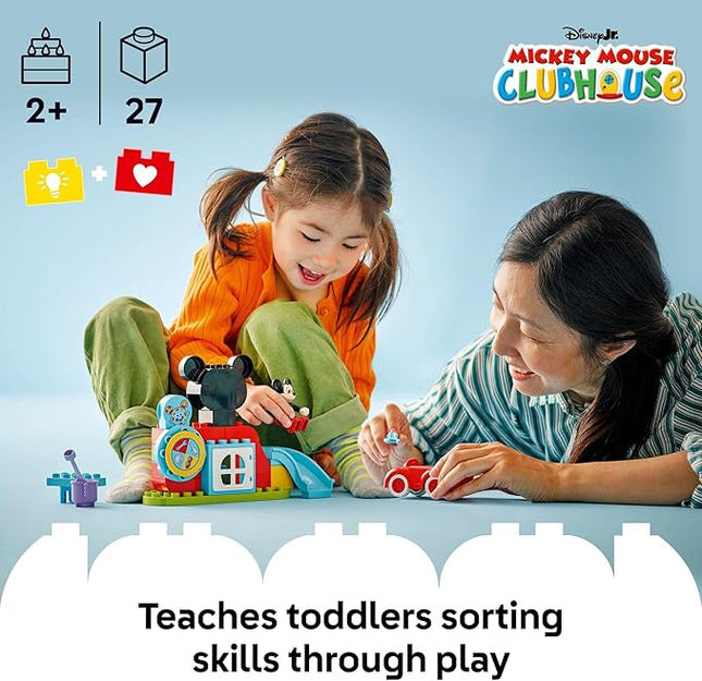 LEGO DUPLO Disney Mickey Mouse Clubhouse & Car Building Kit - Color Sorting Sensory Toy with Spinning Wheel - Toy for Toddlers, Girls, and Boys, Ages 2+ - Birthday Gift for Preschoolers - 10454