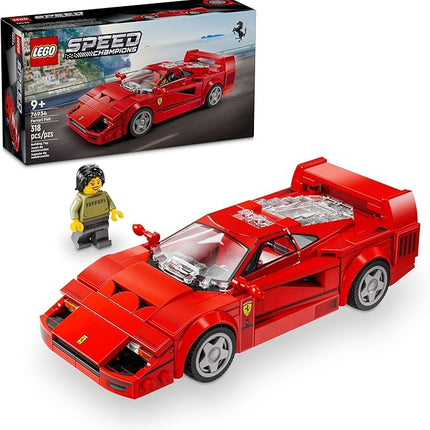 LEGO Speed Champions Ferrari F40 Supercar, Toy Car Model Building Set with Driver Minifigure, Collectible Ferrari Toy for Kids Ages 9 and Up, 76934
