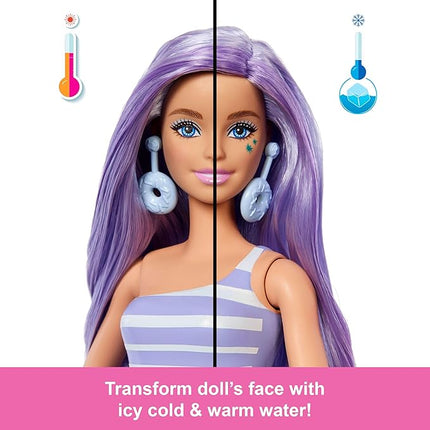 Barbie Pop Reveal Series Fashion Doll & Accessories Set, Treat Series, Donut Dreams Theme with Pet, 8 Surprises Include Color Change