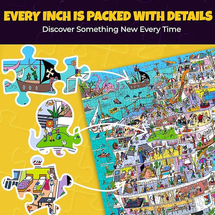 QUOKKA 1000 Piece Jigsaw Puzzle for Adults Cruise Vistas – Premium Box Packaging with Extra Fun Challenges - Stunning Scenic Animal Puzzle - Perfect for Relaxation & Creativity & Gift Giving