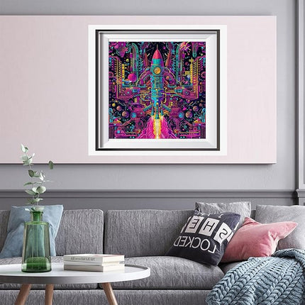 Wooden Jigsaw Puzzle for Adults - Challenging 300 Piece Puzzle with Cool Shapes - Spaceship Rocket Puzzle - Mind Bending Brain Teaser Collection (Galactic Gear)