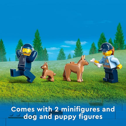 LEGO City Mobile Police Dog Training 60369, SUV Toy Car with Trailer, Obstacle Course and Puppy Figures, Animal Playset for Boys and Girls Ages 5 Plus