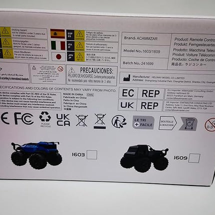 ACAMMZAR Amphibious Remote Control Car for Kids, 1:16 RC Trucks 4WD Offroad All Terrain,DIY Pick-up Toys Waterproof Monster Truck,60Mins+ Play Time,with Light, Stunt, 360° Spin,RC Cars for Boys Adults