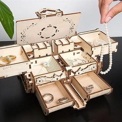 UGEARS 3D Wooden Puzzles Box - 3D Puzzle Antique Wooden Box Wooden Model Kits for Adults - Laser-Cut Mechanical Model Construction Kit