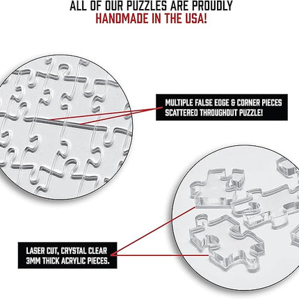 The Clearly Impossible Puzzle 500 Pieces Hard Puzzle for Adults (Acrylic, Jigsaw, 18.75x11 inches, 1 Pound, Made in USA)