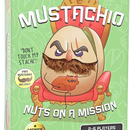 Mustachio- Mustaches Now Included, a Strategy Game of Trickery and Scheming Nuts, Funny Board Games for Teens and Family Night, Card Game for 2-6 Players