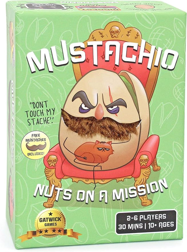 Mustachio- Mustaches Now Included, a Strategy Game of Trickery and Scheming Nuts, Funny Board Games for Teens and Family Night, Card Game for 2-6 Players