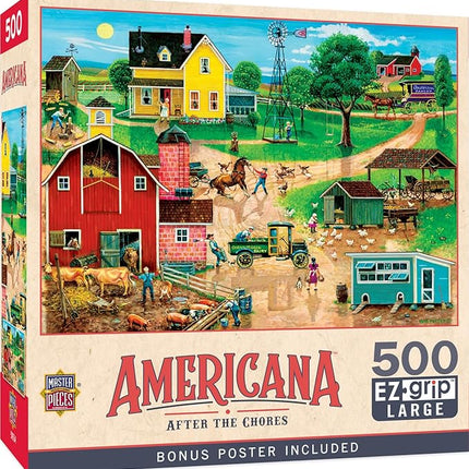 MasterPieces 500 Piece EZ Grip Jigsaw Puzzle for Adults, Family, Or Youth - After The Chores - 19.25"x26.75"