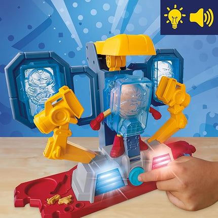 Play-Doh Marvel Iron Man Armor Maker Lab Playset with Lights and Sounds, Customizable Action Figure, Imagination Toys for Boys and Girls 4 and Up