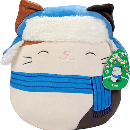 Squishmallows 10-Inch Cam The Winter Holiday Cat - Official Jazwares Christmas Plush - Collectible Soft & Squishy Kitty Stuffed Animal Toy - Limited Edition 2025 Gift for Kids, Girls & Boys