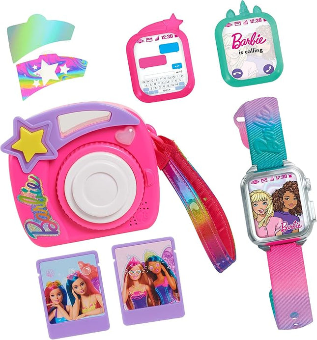 Barbie Photo Filter Play Camera and Play Smart Watch Set with Lights and Sounds, Pretend Play, Kids Toys for Ages 3 Up by Just Play