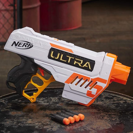 Nerf Ultra Five Blaster - 4-Dart Internal Clip, 4 Ultra Darts, Dart Storage - Compatible Only Ultra Darts