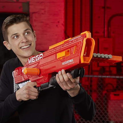 Nerf Thunderhawk AccuStrike Mega Toy Blaster - Longest Blaster - 10 Official AccuStrike Mega Darts, 10-Dart Clip, Bipod - for Kids, Teens, and Adults