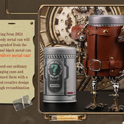 Adult 3D Metal Puzzle, Steampunk Style Pen Holder Metal Model Set, 3D Metal Puzzle Mechanical Pen Holder Building Blocks, DIY Mechanical Model Set, a high-end Gift for Men