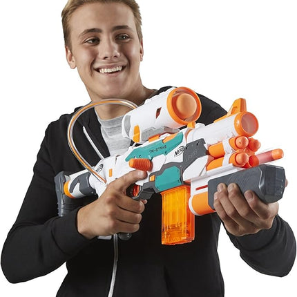 Nerf Modulus Tri-Strike Blaster, Mega Barrel, Rocket Launcher, Clip, 1 Rocket, Kids Outdoor Games (Amazon Exclusive)