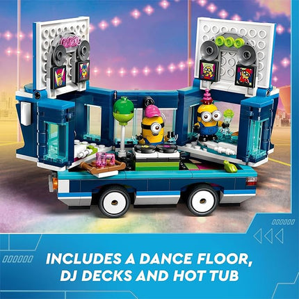 LEGO Despicable Me 4 Minions’ Music Party Bus, Creative Building Toy for Kids, Fun Despicable Me Toy Playset, Gift for Boys and Girls Aged 7 and Up, 75581