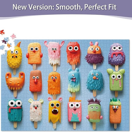 1000 Pieces Jigsaw Puzzles for Adults and Teens and Kids Family Games Happy Time Popsicle Monsters (Upgrade Version)
