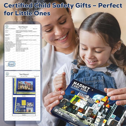 Magnetic Blocks 150 Pieces with 4 Magnet Base Plates for Kids, Magnetic Tiles 3D Sensory Construction Building Space Rocket, Magnet Cubes Stacking Toys Games for Toddlers Boys Girls Ages 3+