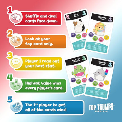 Top Trumps Card Game Squishmallows - Family Learning Games for Kids and Adults for 2+ Players - Kid War Games for Families for 6 Plus Kids