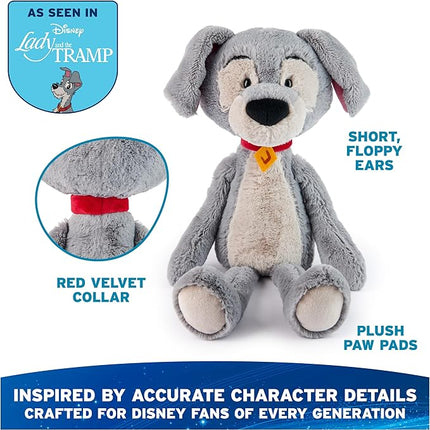 GUND Disney Official Tramp Toothpick Plush, Lady and The Tamp, Tramp Dog Stuffed Animal for Ages 1 and Up, Gray, 15”