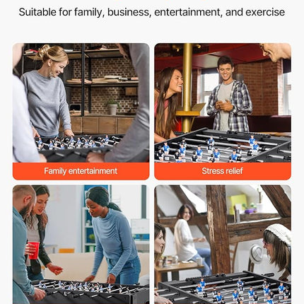 VEVOR Foosball Table 42/48/55 in Foosball Table Indoor Full Size Foosball Tables for Home, Family, and Game Room, Durable Soccer Set, Includes 2/4 Balls, Score Keeper, and 2 Cup Holders