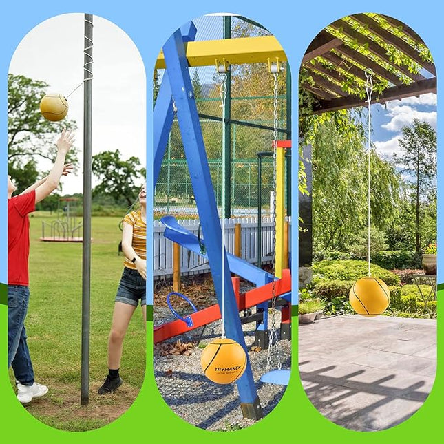 Tetherball, Tether Balls and Rope Set, Replacement Tetherball for Adults Backyard Outdoors