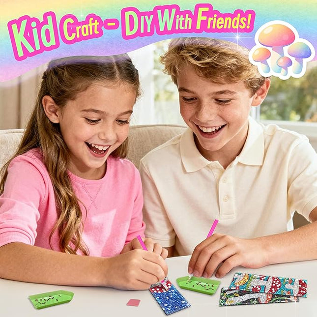 Diamond Painting Bookmark Shape Rhinestone Crystal DIY Diamond Drawing Bookmark by Number Embroidery Painting for Valentines Day Crafts Gift (Mushroom 6)