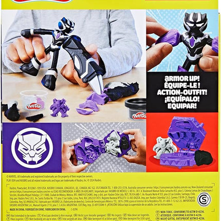 Play-Doh Marvel Black Panther Cutting Claws with Bendy Action Figure, Imagination Toys for 4 Year Old Boys and Girls and Up