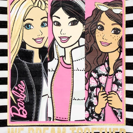 Barbie Big Girls T-Shirt and Mesh Tutu Black/Pink 10-12