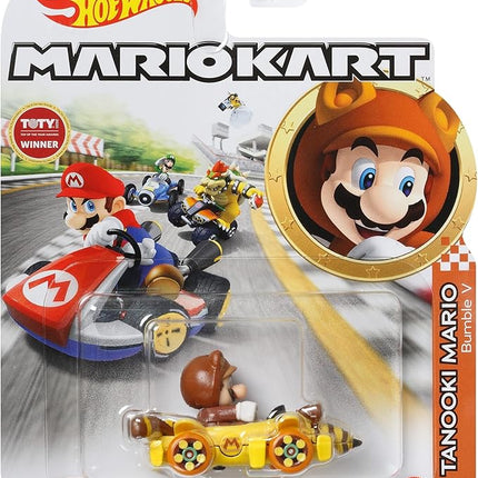Hot Wheels Mario Kart Tanooki with Bumble V Mattel 2022, GBG25-HDB31