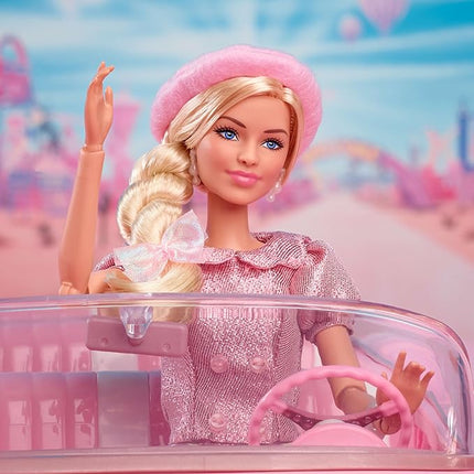 Barbie The Movie Doll, Margot Robbie as, Collectible Wearing Pink Blouse & Skirt Tutu Outfit, with Styled Hair & Matching Jewelry