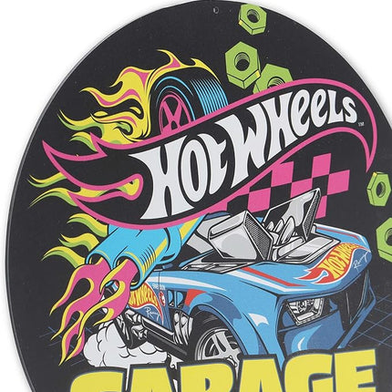 Mattel Hot Wheels Garage Neon Metal Sign - Fun Hot Wheels Wall Decor for Kids' Bedroom or Garage