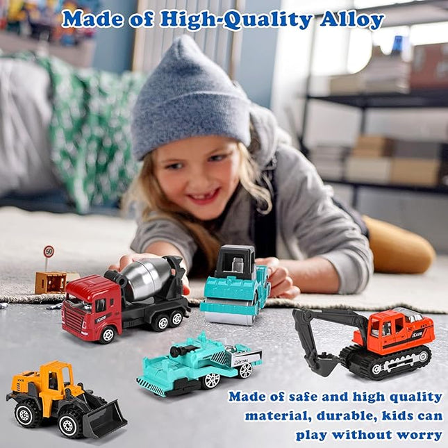 ZHFUYS 12PCS Metal Mini Cars Toy for Kids, Toy Cars for Kids, Trucks Toy Vehicles Set for Toddlers, Party Favors for Toddler Toys,Educational Play, Birthday Gift for Boys Girls