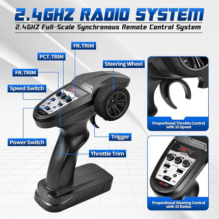 Hosim Brushless RC Cars, 1:10 68+ KMH High Speed Remote Control Car for Adults Boys, 4X4 All Terrains Waterproof Off Road Hobby Grade Large Fast Racing Buggy Toy Gift Monster Trucks