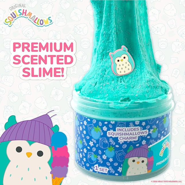 Original Squishmallows Winston Premium Cloud Slime - Limited Release, Blue Raspberry Scent, 8 oz. Jar