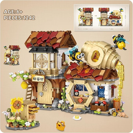 Honey Workshop Mini Building Blocks, MOC Creative Building Toys Model Set for 7-9 Years Old Girls Boys, 1242 PCS Simulation Architecture Construction Toy, Gift Idea for Kids Adults