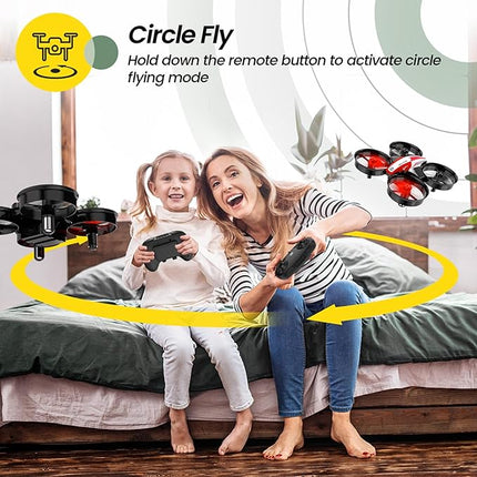 Holy Stone Mini Drone for Kids and Beginners RC Nano Quadcopter Indoor Small Helicopter Plane with Auto Hovering, 3D Flips, Headless Mode and 3 Batteries, Great Gift Toy for Boys and Girls, HS210 Red