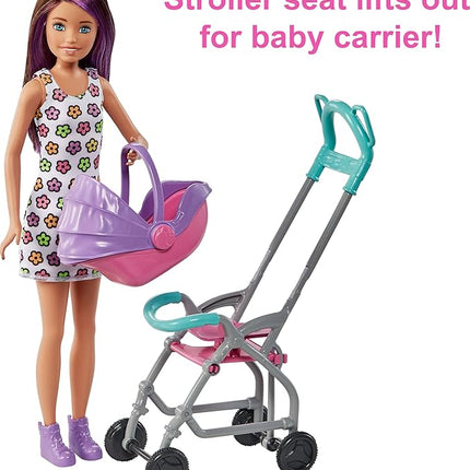 Barbie Skipper Babysitters, Inc. Playset with Skipper Babysitter Doll (Brunette), Stroller, Baby Doll & 5 Accessories, Toy for 3 Year Olds & Up