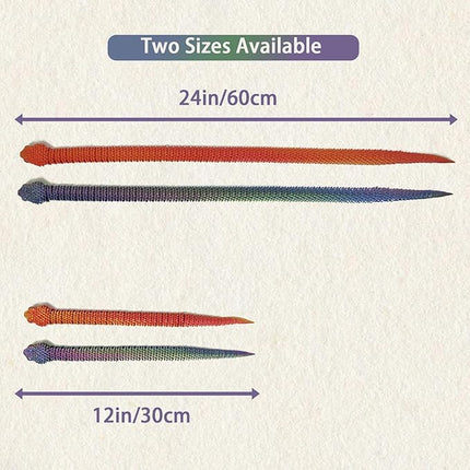 24in 3D Printed Snake Toys, Flexible 3D Printed Animal, Fidget ADHD Snake Toys, Perfect Desk Pet for Animal Collectors, Halloween Decor, Christmas Toy 2025