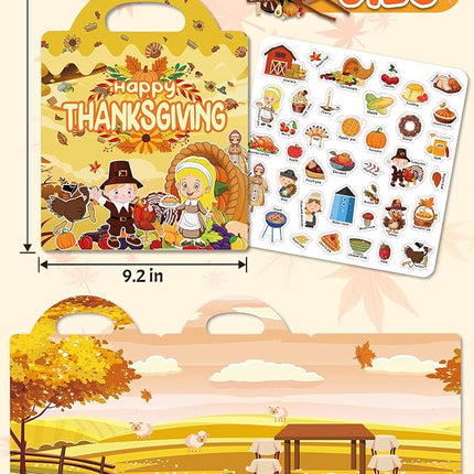 Benresive Reusable Sticker Books for Kids 2-4, Sticker Books for Toddlers 1-3 2-4, Toddler Travel Toys Activities Crafts Gifts - Thanksgiving