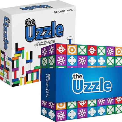 The Uzzle Stack Royale 3.0 by Uzzle Games (Bundle), Fun & Fast Family Board Games for Children & Adults, Block & Color Puzzle Games for Ages 4+