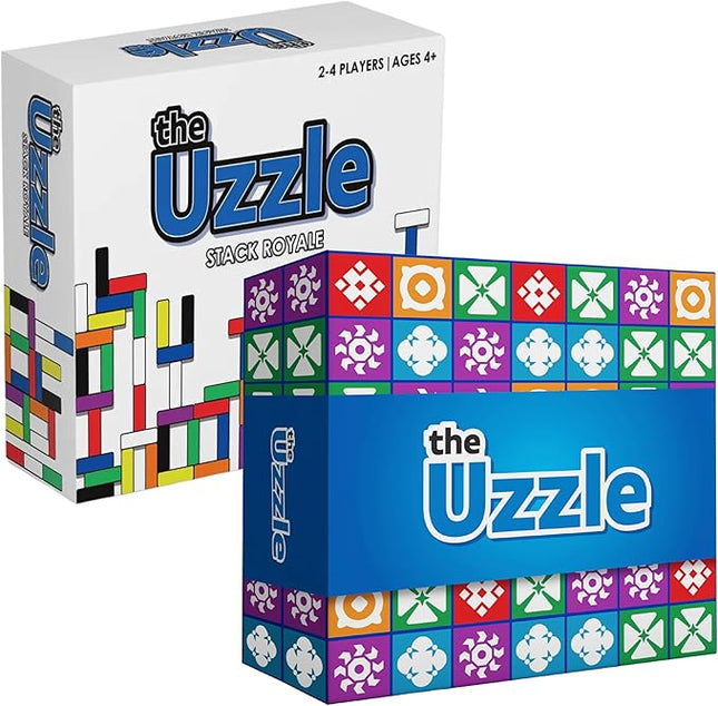 The Uzzle Stack Royale 3.0 by Uzzle Games (Bundle), Fun & Fast Family Board Games for Children & Adults, Block & Color Puzzle Games for Ages 4+