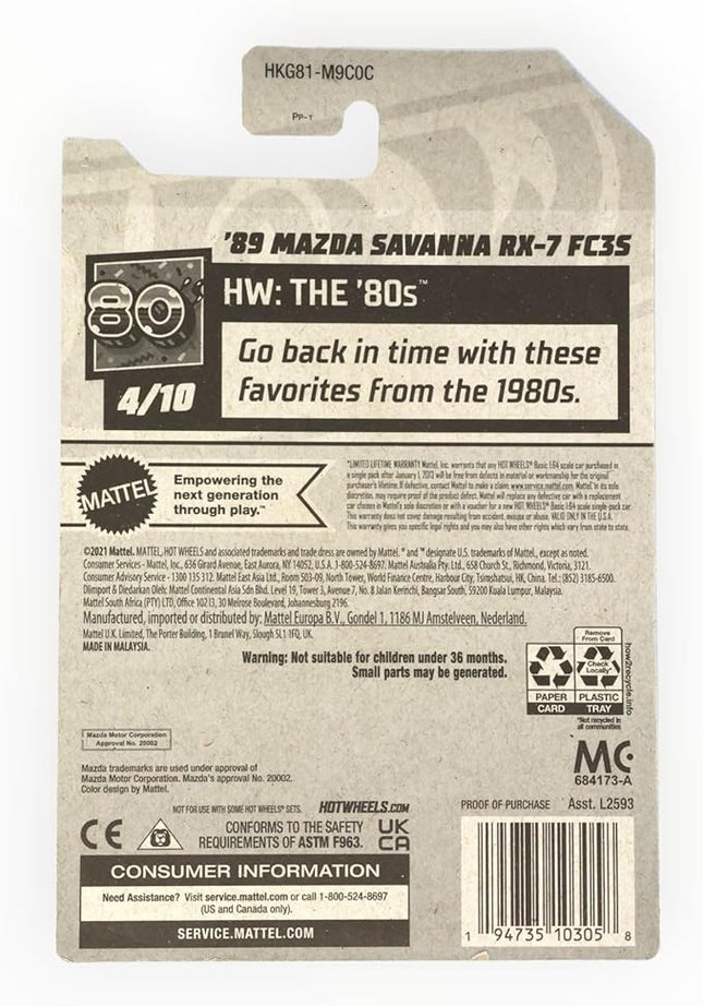 Hot Wheels '89 Mazda Savanna RX 7 FC3S, HW The '80s 4/10