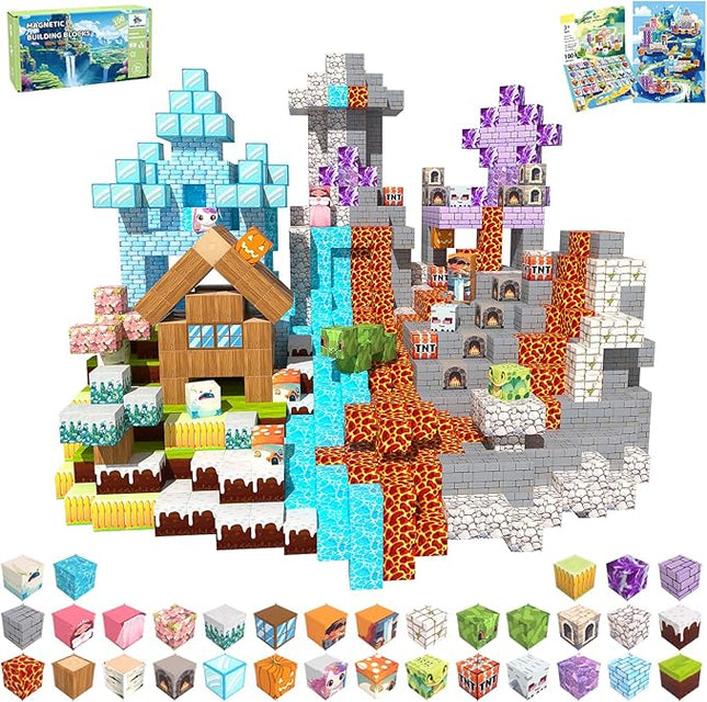 100PCS Magnetic Blocks - Magnet Toys for Kids, Boys and Girls, Magnetic Building Blocks Cubes, Stacking Magnets for Kids, Birthday Gifts for Boys and Girls Age 3+ Years Old