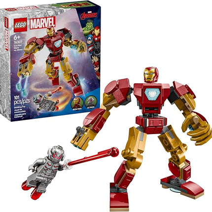 LEGO Marvel Iron Man Mech vs. Ultron Building Toy Set - Iron Man Toy for Kids, Boys and Girls, Ages 6+ - Buildable Action Figure - Superhero Gift for Birthday - 76307